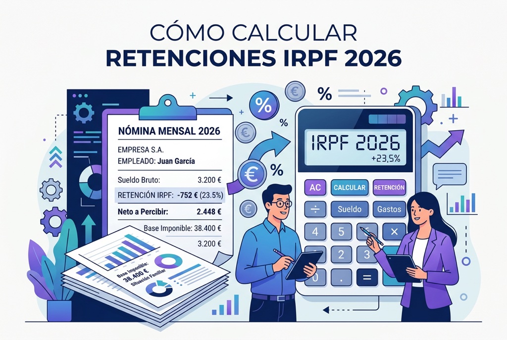Calcular retenciones IRPF 2026: Guía paso a paso | Gestoría Lite